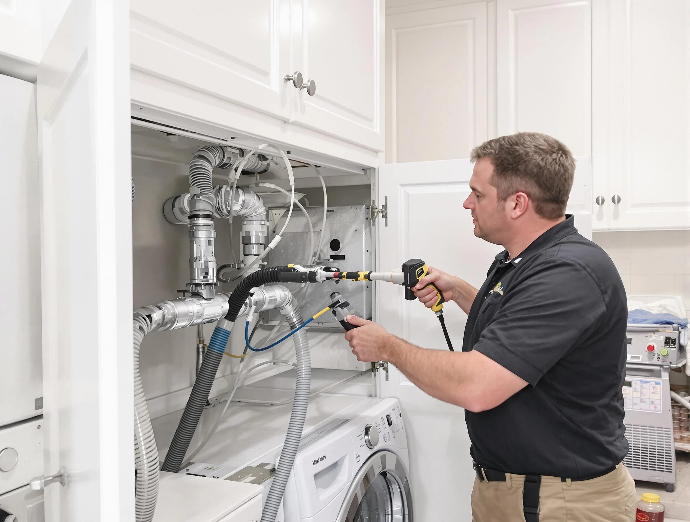 Holladay Dryer Vent Cleaning professional removing severe blockage from a clogged dryer vent in Holladay
