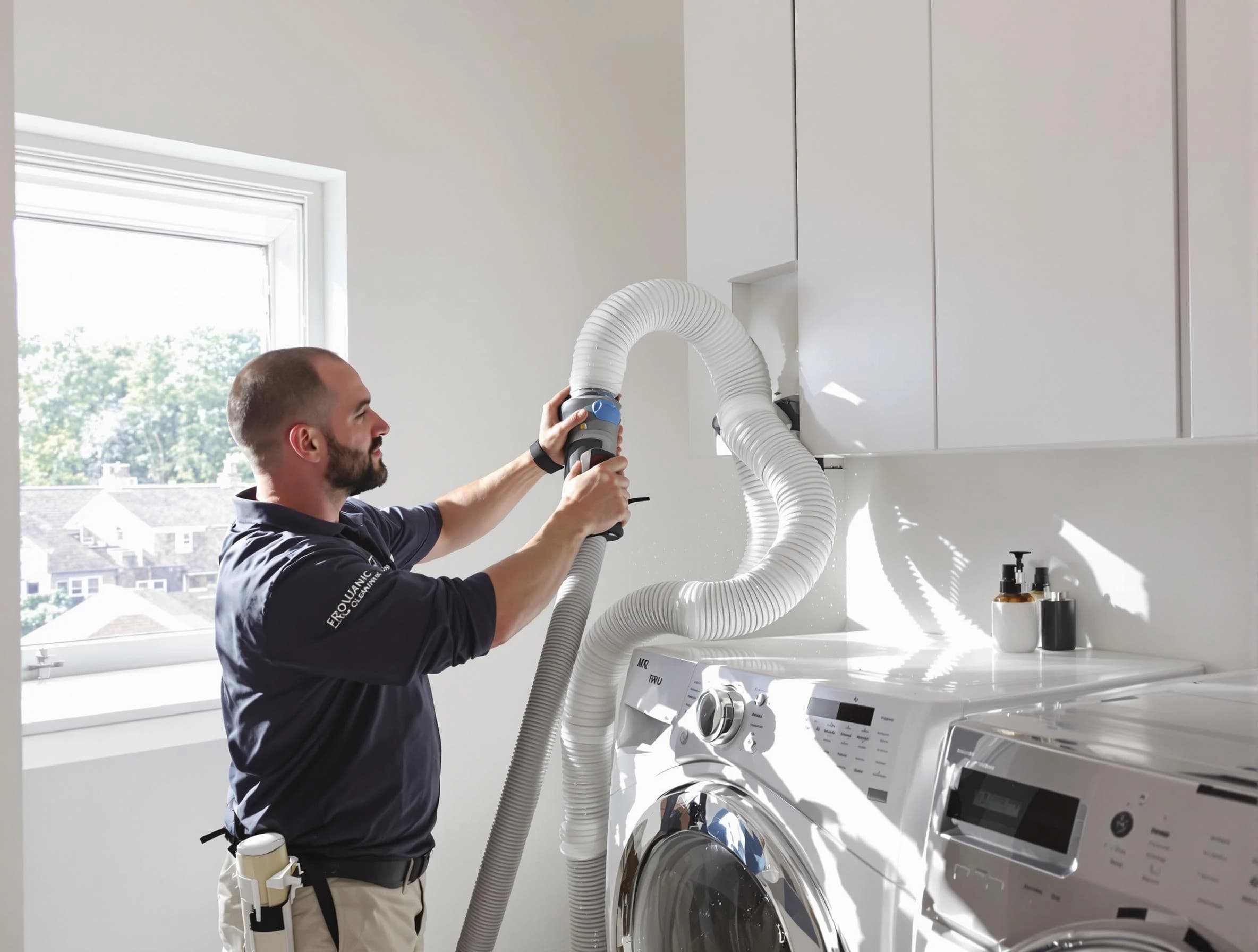 Certified Holladay Dryer Vent Cleaning technician performing dryer vent cleaning in Holladay