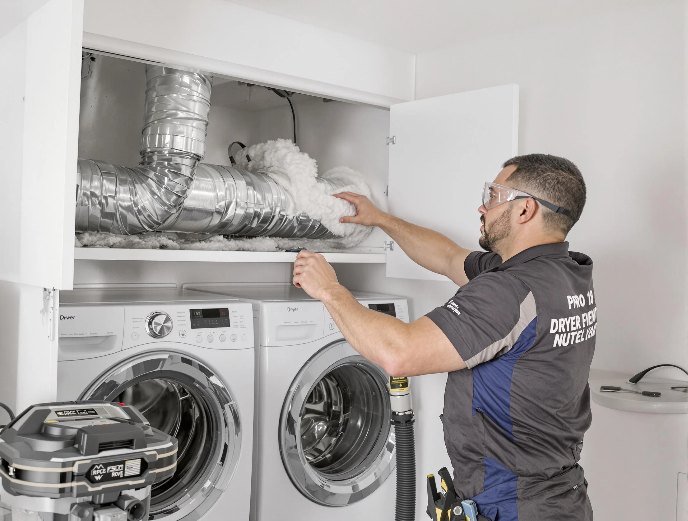 Holladay Dryer Vent Cleaning certified technician performing specialized gas dryer vent cleaning in Holladay